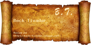 Beck Tivadar névjegykártya